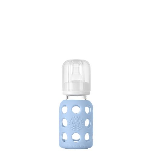 Lifefactory - 4oz Glass Baby Bottle - Stage 1 Nipple, Stopper, and Cap - New Baby New Paltz