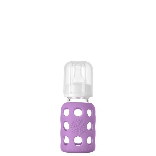 Lifefactory - 4oz Glass Baby Bottle - Stage 1 Nipple, Stopper, and Cap - New Baby New Paltz