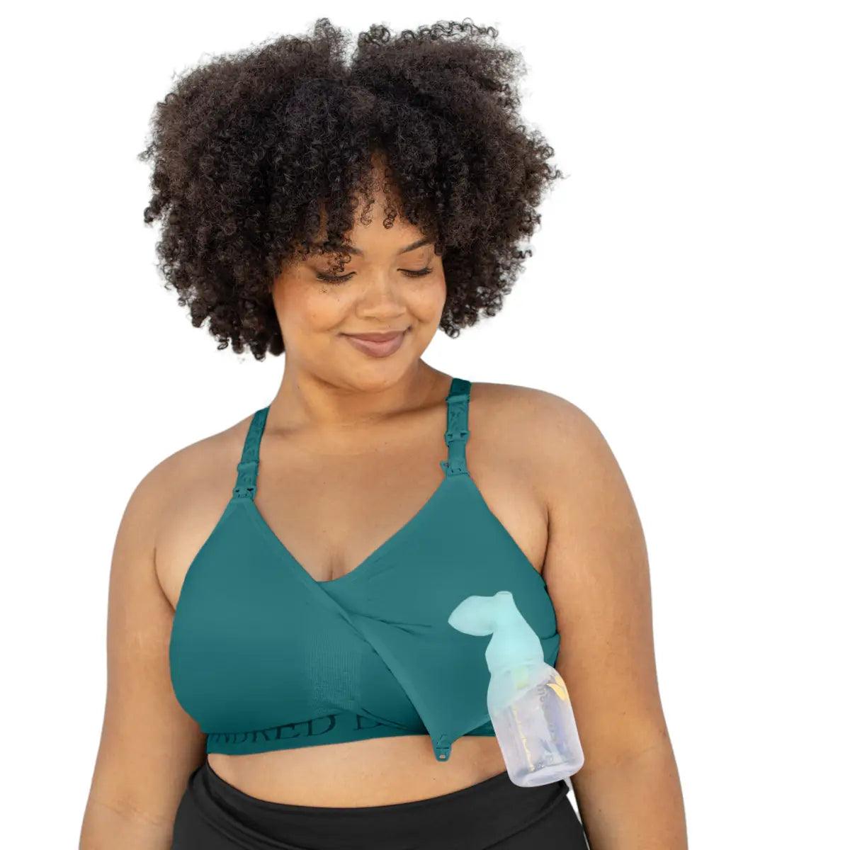 Kindred Bravely Sublime Hands Free Pumping Nursing Sports Bra Teal New Baby New Paltz