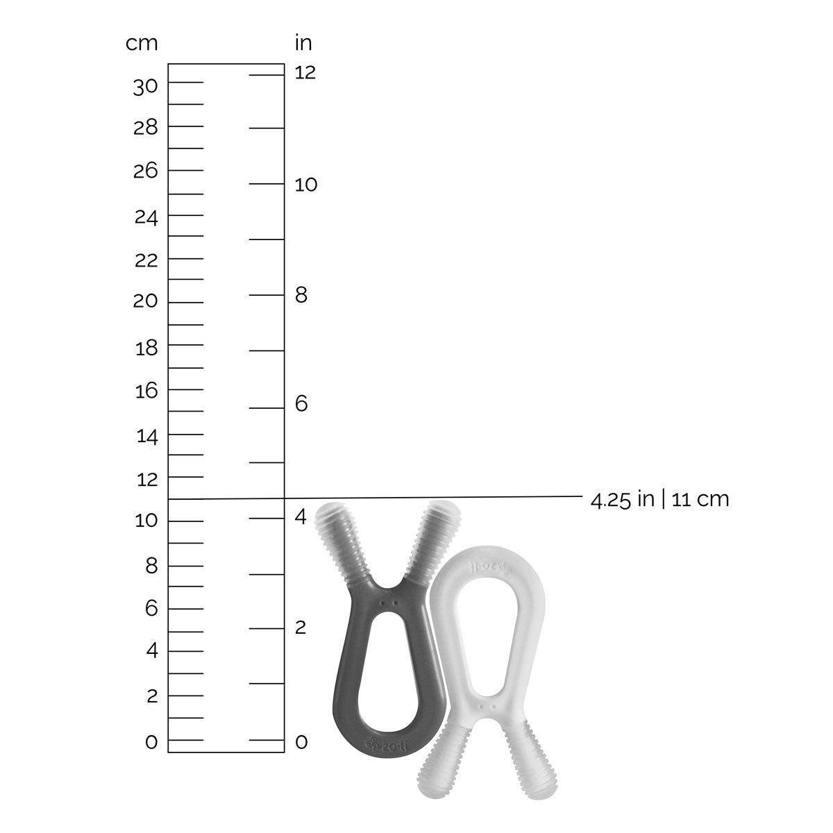 ZoLi Grey and White Bunny Teethers - New Baby New Paltz