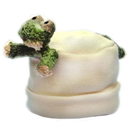 Bear Hands Buddy Hat Toddler, Frog on Cream Fleece - New Baby New Paltz