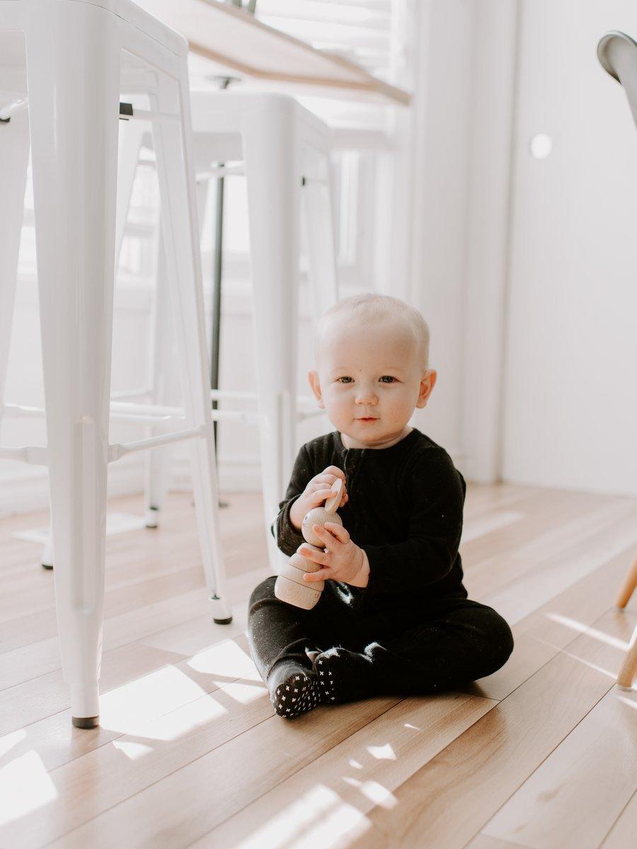 Modern Burlap Solid Color Organic Zip Footies Arcadia - New Baby New Paltz