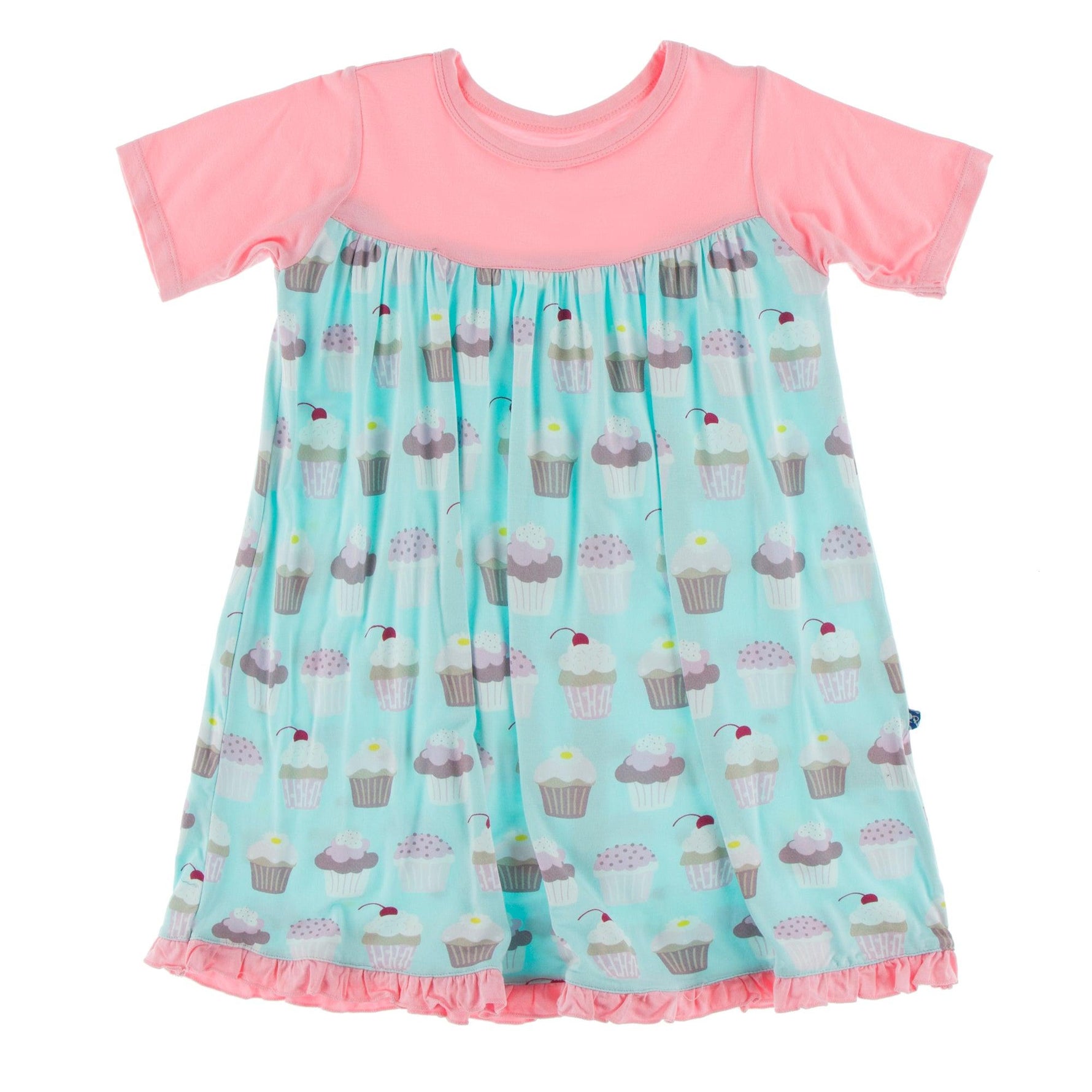Kickee Pants Print Classic Short Sleeve Swing Dress Summer Sky Cupcakes - New Baby New Paltz