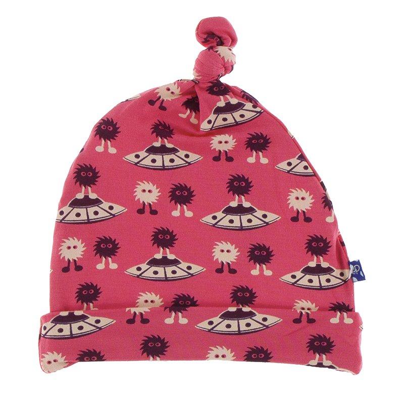 Kickee Pants Print Knot Hat in Reg Ginger Aliens with Flying Saucers (NB-3 Months) - New Baby New Paltz