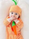 Under The Nile Carrot Stripe Beanie 0-3M - New Baby New Paltz