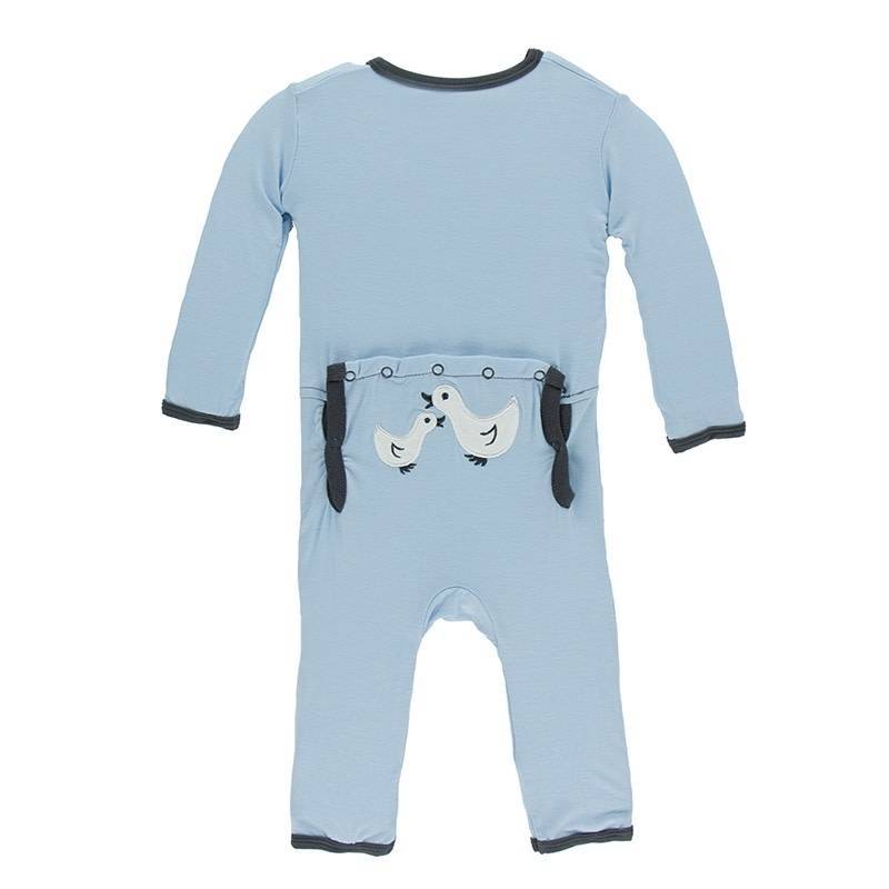 Kickee Pants Applique Coverall -Newborn, Snap front - New Baby New Paltz