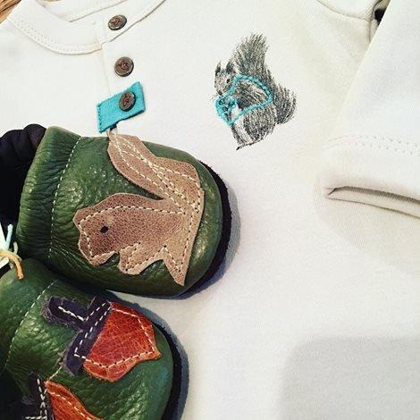 Starry Knight Design Applique Shoes Squirrel and Nut NB - New Baby New Paltz