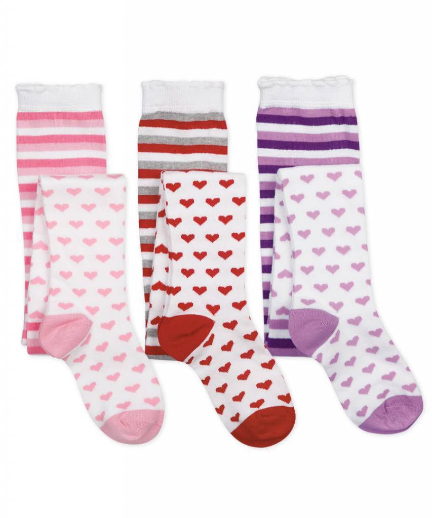 Jefferies Cotton Tights Bubblegum with Fuchsia Stripes 2-4 T - New Baby New Paltz