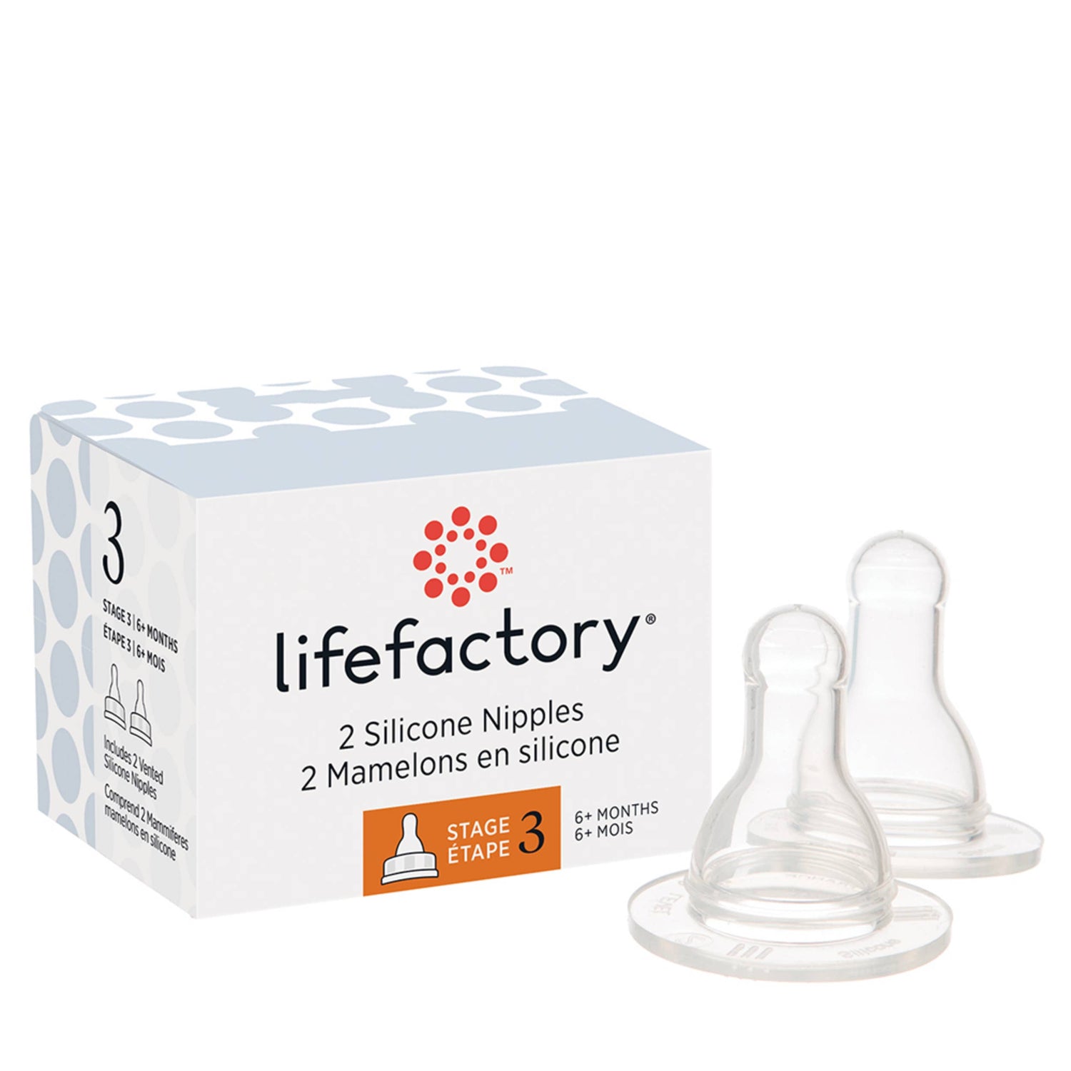 Lifefactory - Accessory - Silicone Nipples 2pk, 4oz & 9oz Bottle