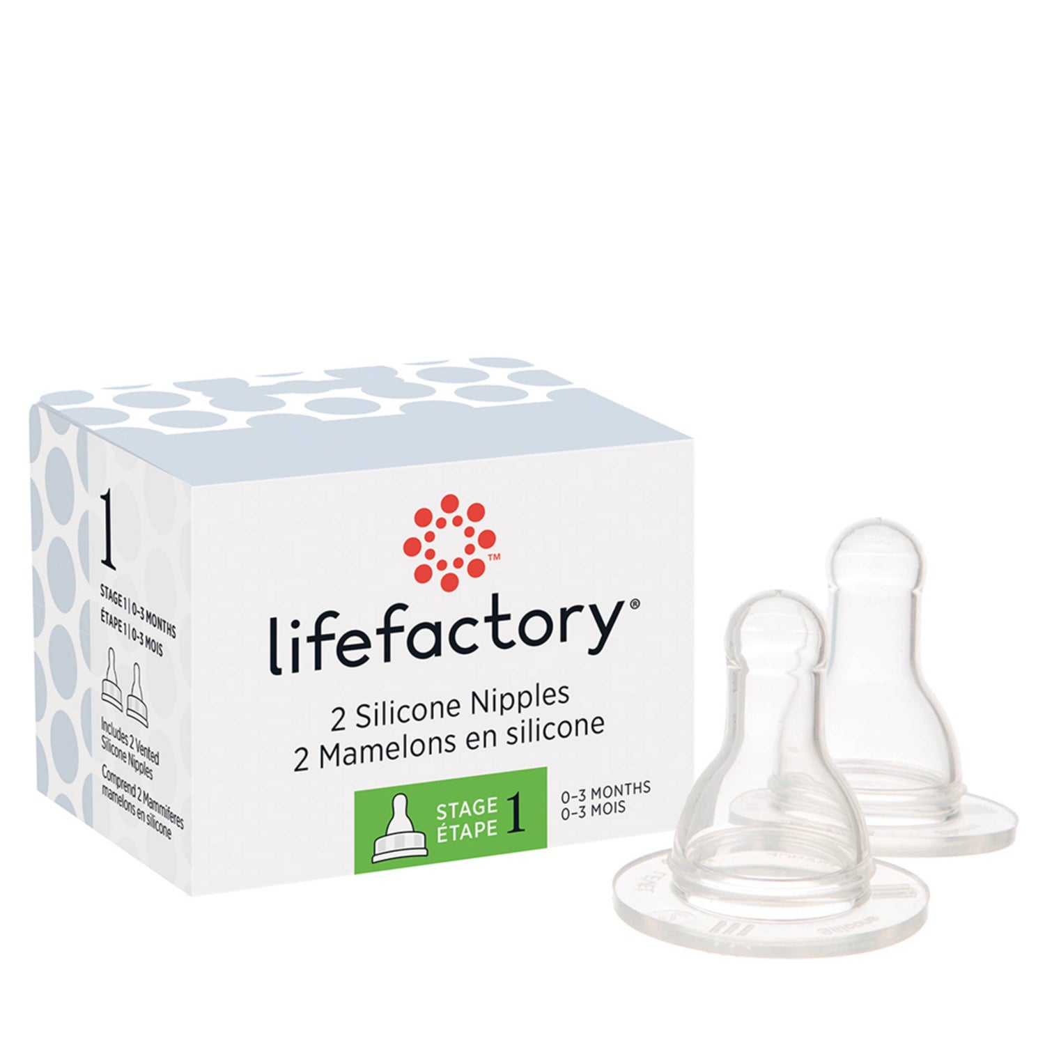 Lifefactory - Accessory - Silicone Nipples 2pk, 4oz & 9oz Bottle