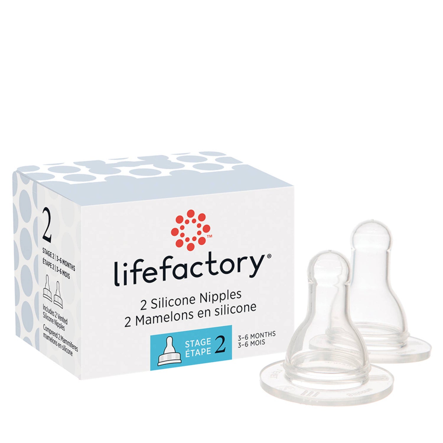 Lifefactory - Accessory - Silicone Nipples 2pk, 4oz & 9oz Bottle