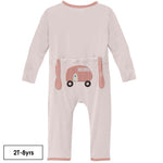 Kickee Pants Applique Coverall Macaroon Camper 0-3 M w/Snaps