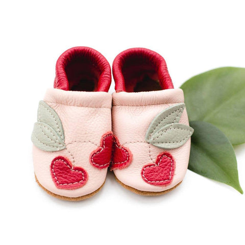Starry Knight Design Applique Shoes Cherries on Pink Moccs - New Baby New Paltz