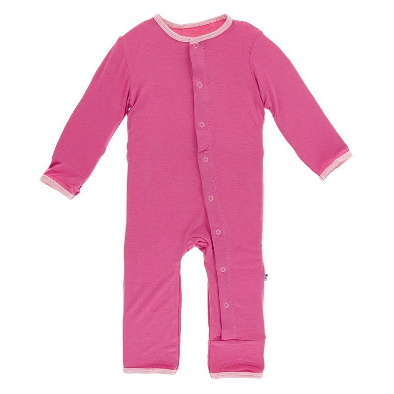 Kickee Pants Holiday Applique Coverall in Flamingo Rainbow Baby