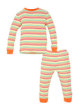 Under The Nile Organic Cotton Multicolor Veggie Stripe long Johns Baby and Toddler