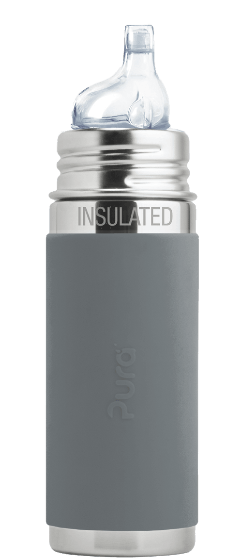 Pura Kiki® 9oz Insulated Sippy Bottle: Slate Sleeve - New Baby New Paltz