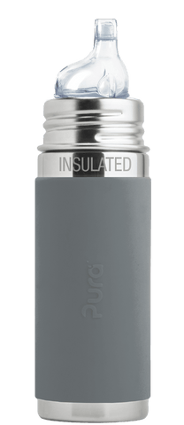 Pura Kiki® 9oz Insulated Sippy Bottle: Slate Sleeve - New Baby New Paltz