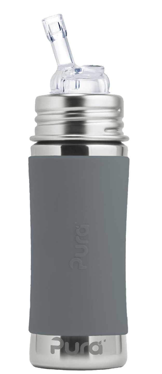 Pura Kiki® 9oz Insulated Straw Bottle: Slate Sleeve - New Baby New Paltz