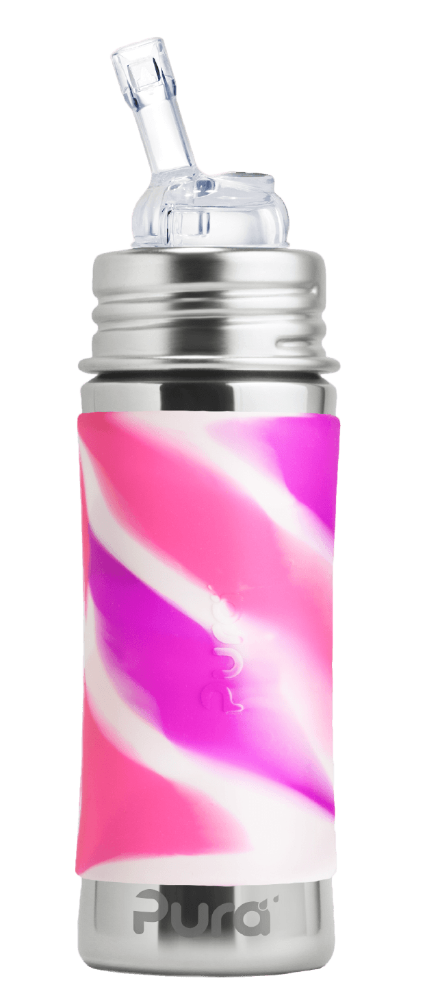 Pura Kiki® 9oz Insulated Straw Bottle: Slate Sleeve - New Baby New Paltz