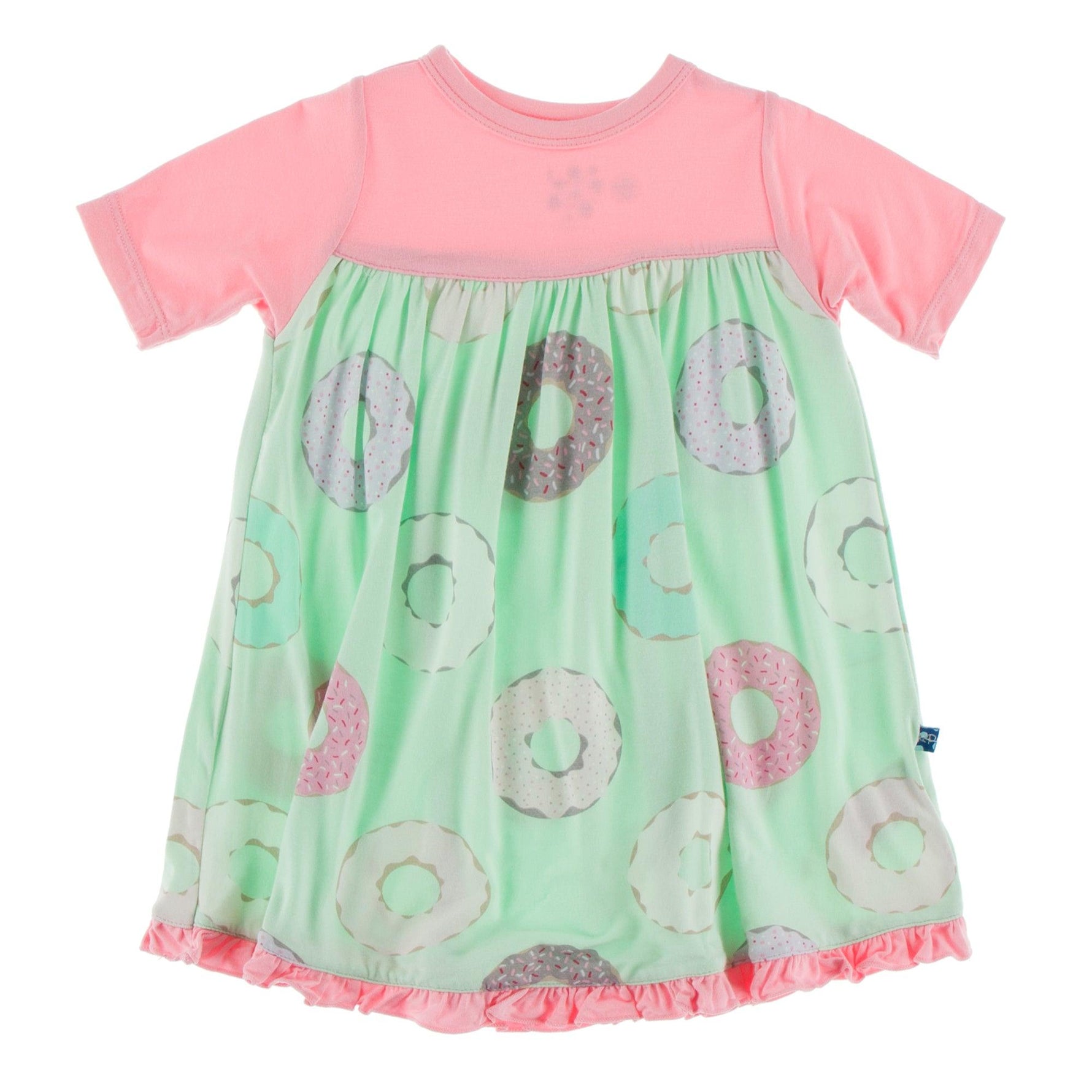 Kickee Pants Print Classic Short Sleeve Swing Dress Pistachio Donuts - New Baby New Paltz