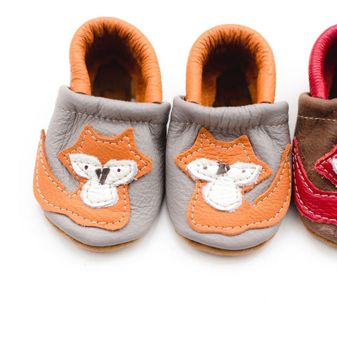 Starry Knight Design Appliqué Shoes Orange Fox Moccs - New Baby New Paltz