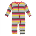 Kickee Pants Print Coverall with Zipper in Biology Stripe - New Baby New Paltz
