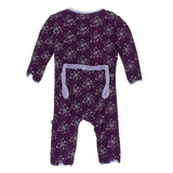 Kickee Pants Print Muffin Ruffle Coverall with Zipper in Wine Grapes Atoms - New Baby New Paltz
