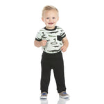 Kickee Pants Print Short Sleeve Pocket One Piece & Pant Outfit Set in Aloe Reptiles - New Baby New Paltz