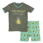Piece Print Short Sleeve Pajama Set with Shorts in Glass Beetles (18-24 Months) - New Baby New Paltz