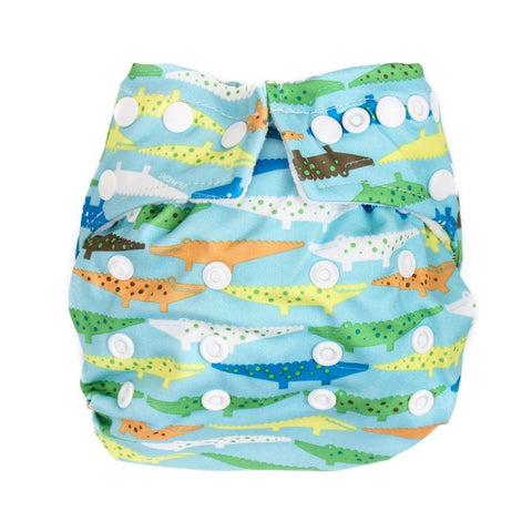 Bumkins Diaper Snap-in-One Diaper One Size Crocodiles - New Baby New Paltz