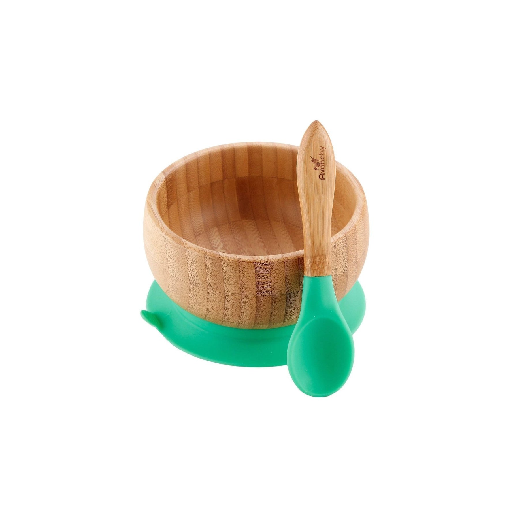 Avanchy Bamboo Suction Baby Bowl + Spoon - New Baby New Paltz