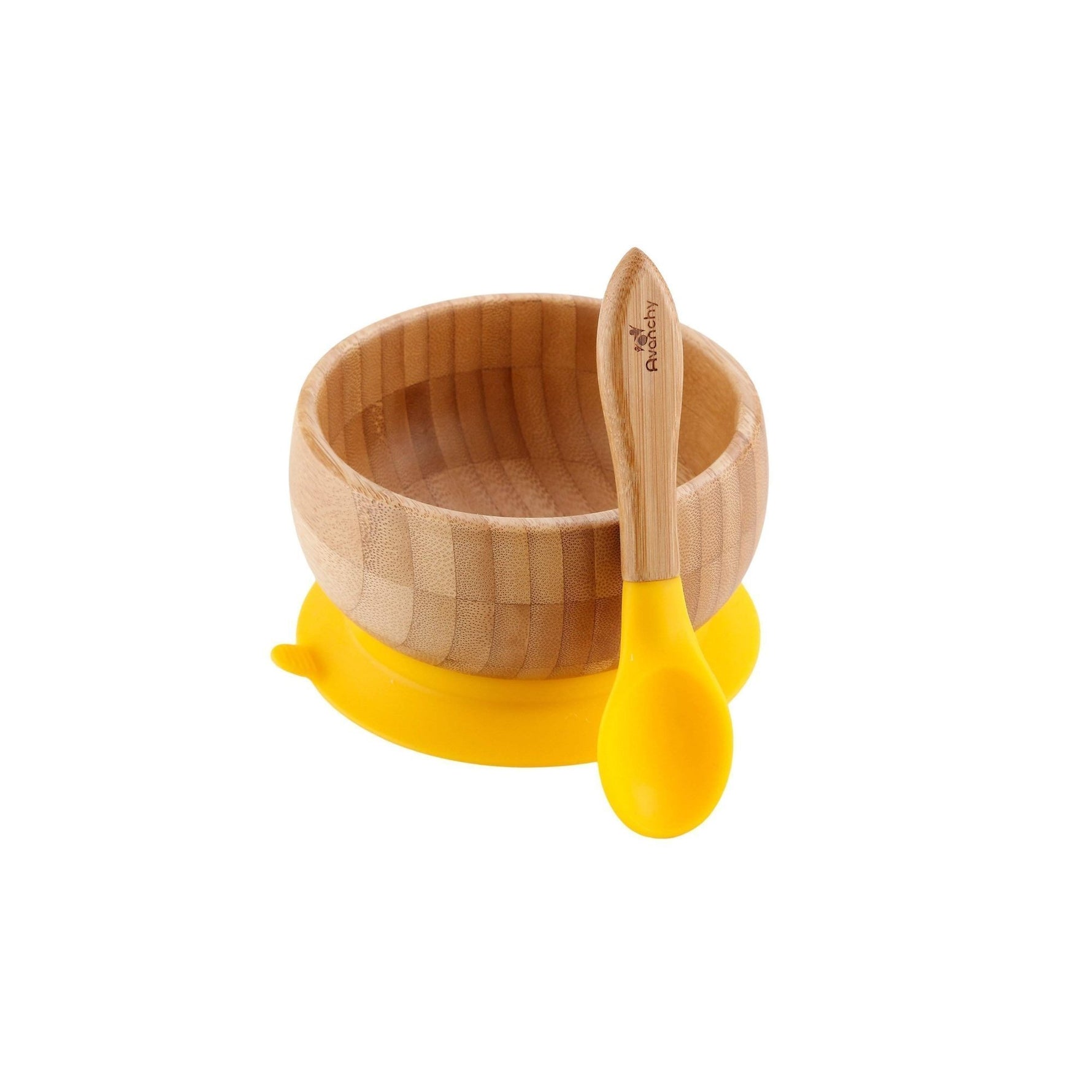 Avanchy Bamboo Suction Baby Bowl + Spoon - New Baby New Paltz