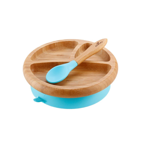 Avanchy Bamboo Suction Baby Plate + Spoon - New Baby New Paltz