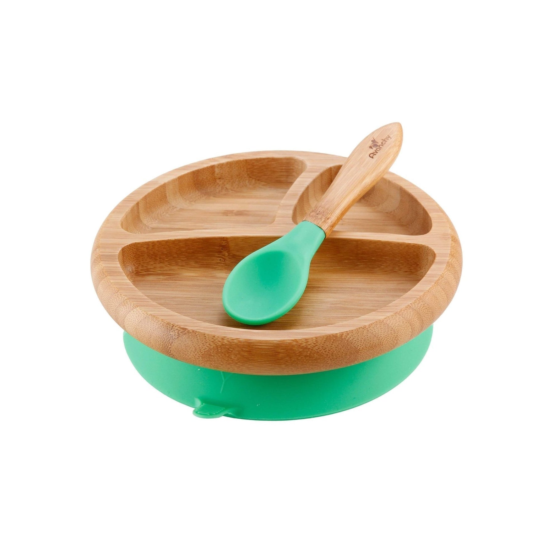 Avanchy Bamboo Suction Baby Plate + Spoon - New Baby New Paltz