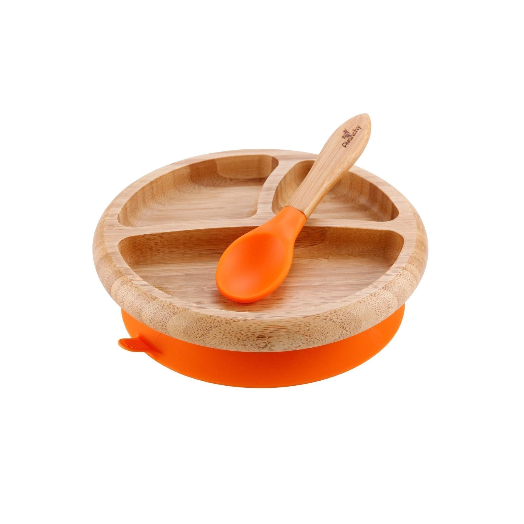 Avanchy Bamboo Suction Baby Plate + Spoon - New Baby New Paltz