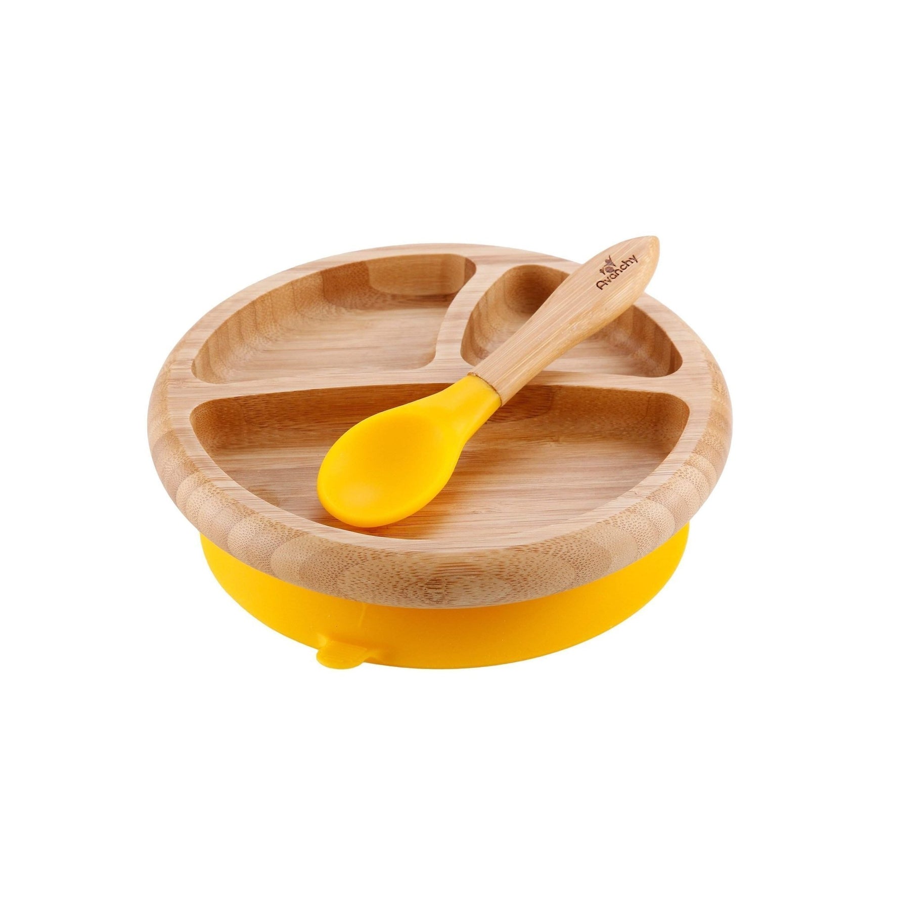 Avanchy Bamboo Suction Baby Plate + Spoon - New Baby New Paltz