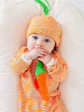 Under The Nile Organic Cotton Side Snap Footie Carrot Stripe - New Baby New Paltz