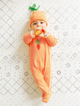 Under The Nile Organic Cotton Side Snap Footie Carrot Stripe