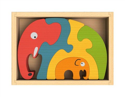 BeginAgain Elephant Family Puzzle - New Baby New Paltz