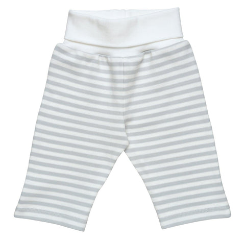 Under The Nile Baby Yoga Fold-over Waist Pant - Organic Cotton Grey Stripe - New Baby New Paltz