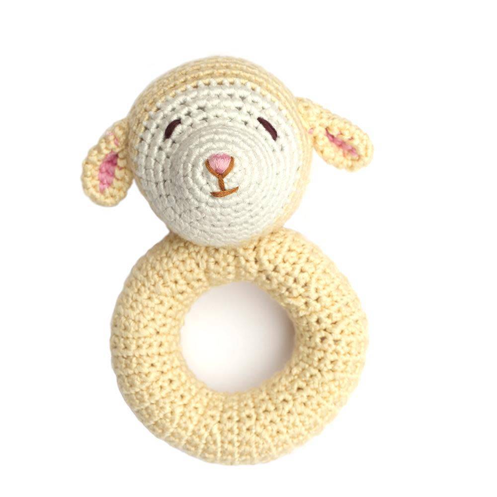 Cheengoo Lamb Hand Crocheted Rattle - New Baby New Paltz