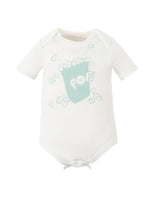 Under The Nile Short Sleeve Lap Shoulder Bodysuit - Organic Cotton Popcorn Print - New Baby New Paltz