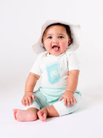 Under The Nile Short Sleeve Lap Shoulder Bodysuit - Organic Cotton Popcorn Print - New Baby New Paltz