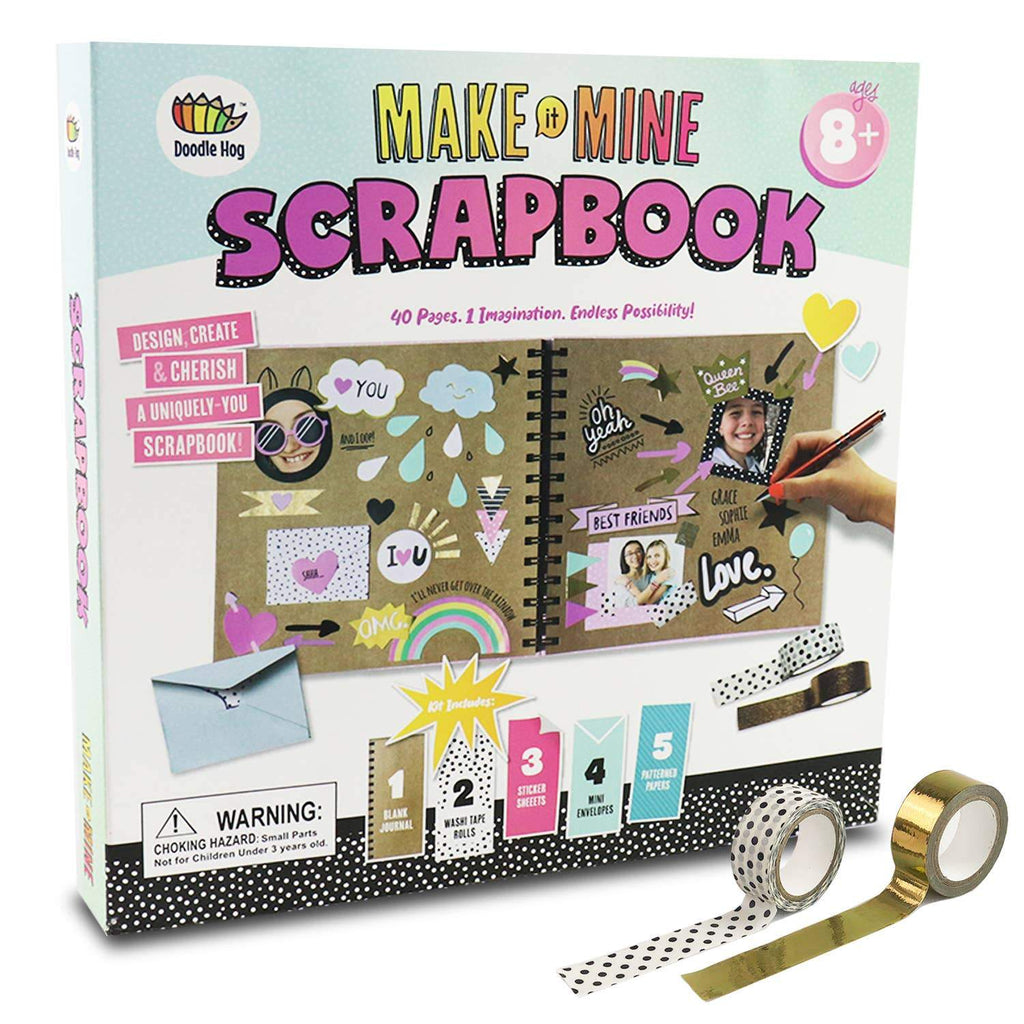 Design Your Own Pink Scrapbook, Kids Scrapbook Kit, 40-Page Thick Paper