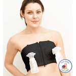 Bra Fitting a simple wishes bandeau bra with pump flanges attached- New Baby New Paltz