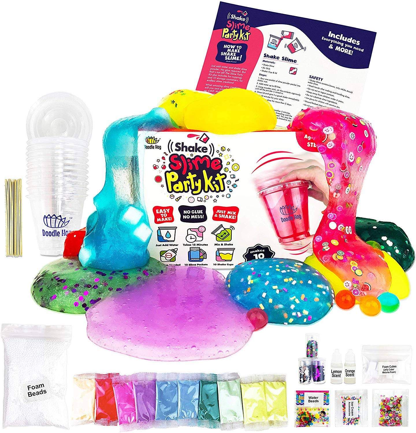 Doodle Hog Shake Slime Making Kit for 10 Girls and Boys - New Baby New Paltz