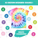 Doodlehog Easy Tie Dye Party Kit for Kids, Adults, and Group | 12 Pack - New Baby New Paltz