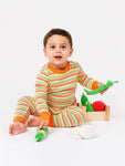 Under The Nile Organic Cotton Multicolor Veggie Stripe long Johns Baby and Toddler