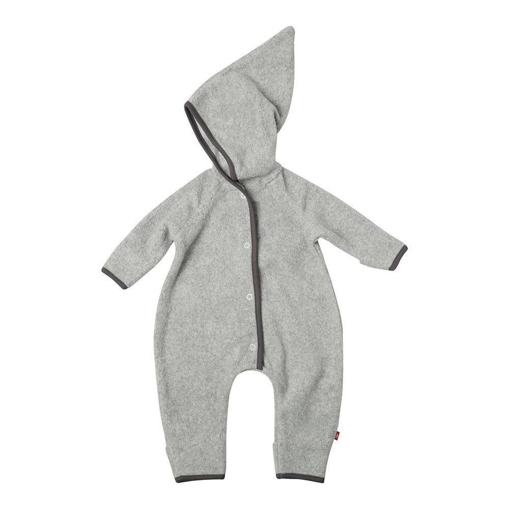 Zutano Cozie Fleece Elf Suit Romper Heather Gray 12M - New Baby New Paltz